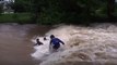 Thrill-seeking Surfers Dive Into Raging Floodwaters at Murwillumbah Weir
