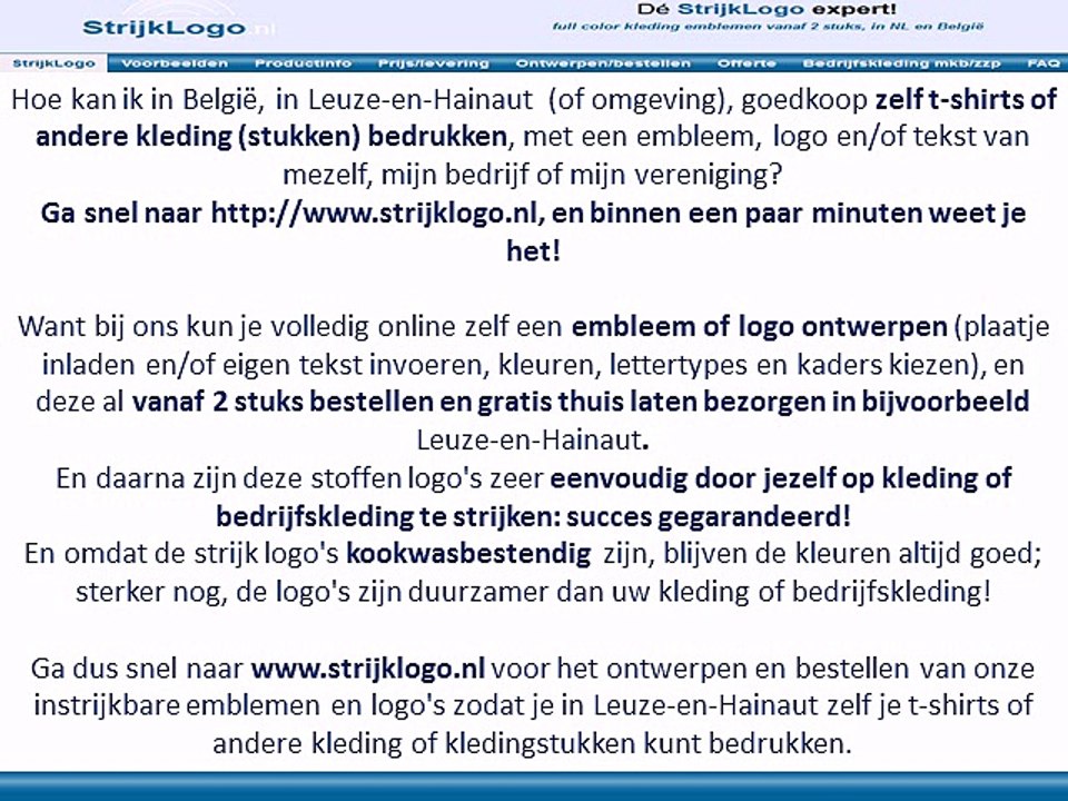 Zelf kleding bedrukken Leuze-en-Hainaut