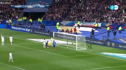 Video Assistant Referee used in France vs. Spain to rule out an offside goal that was initially...