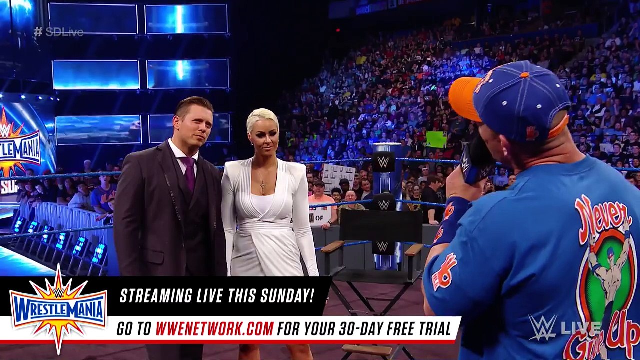 John Cena and Nikki Bella storm onto Miz TV- SmackDown LIVE, March 28, 2017