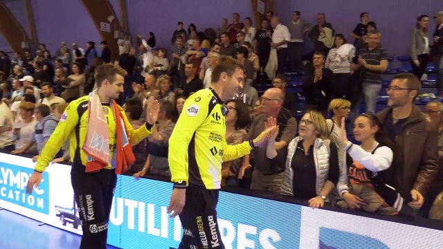 Retrouvez les joueurs du PAUC après la victoire contre Cesson 34-25