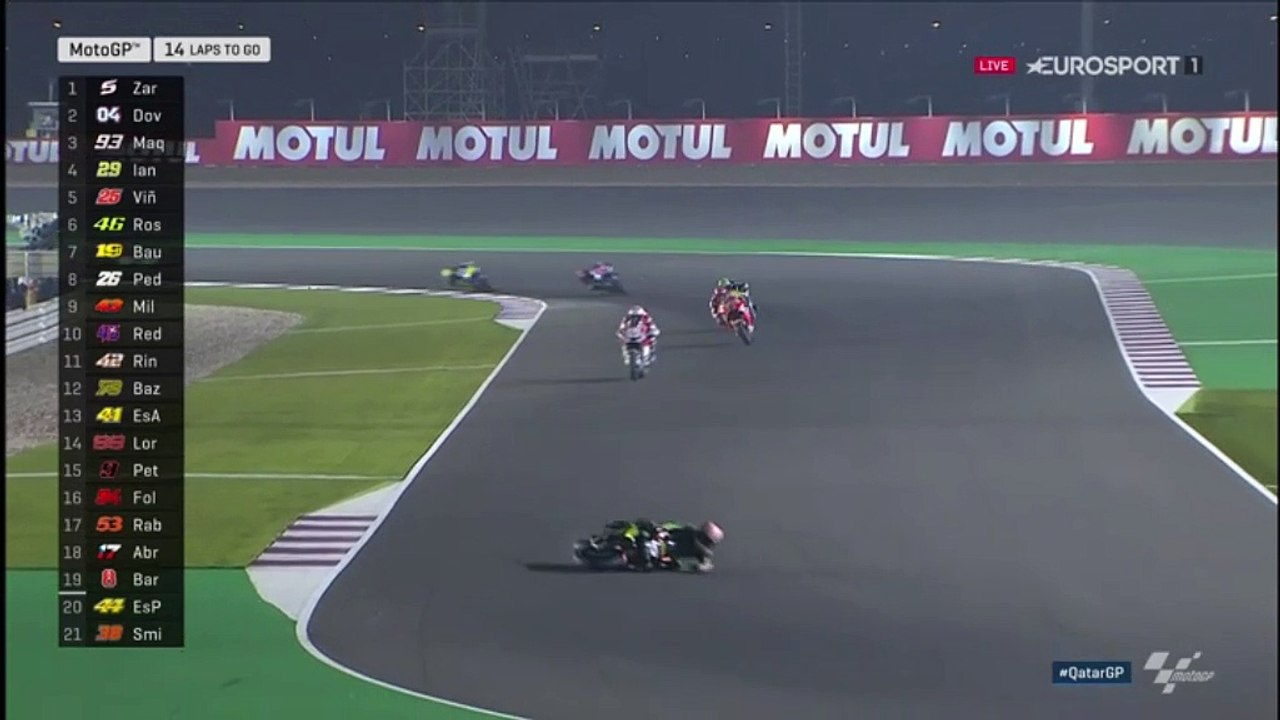 GRAND PRIX DU QATAR : Alors qu’il est leader de la course, le français Johann Zarco chute lourdement