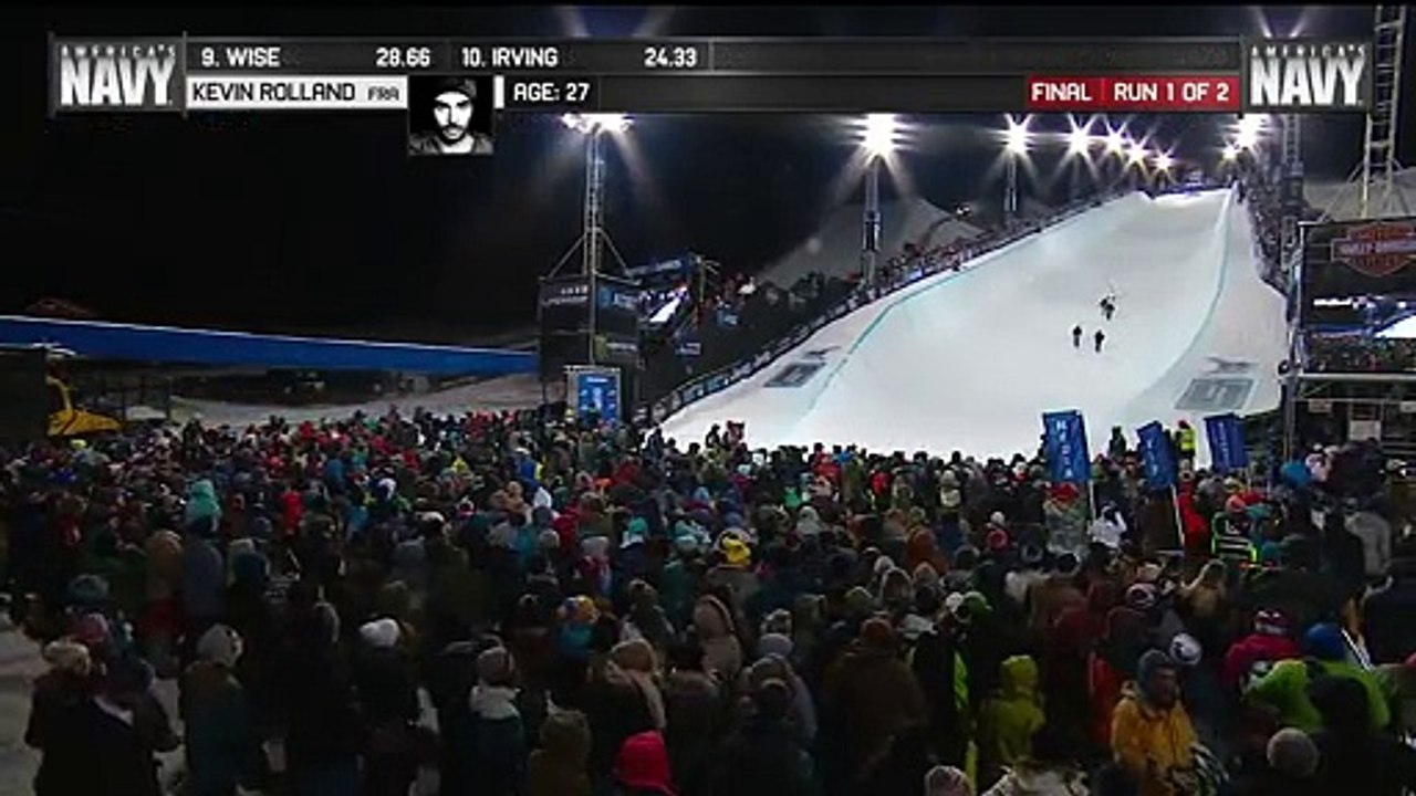 Kevin Rolland chute lourdement dans le SuperPipe des X Games