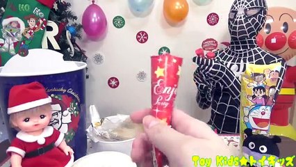メルちゃん アニメおもちゃ みんなでクリスマスパーティーやったよ♥クリスマス ブラックスパイダーマン Toy Kids トイキッズ animation anpanman