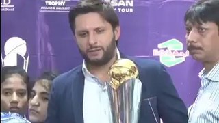 Shahid Afridi reaction on Zalmi World Cup question