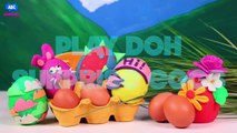 Play Doh Surprise Eggs fdddids with Peppa Pig Masha Spongebob