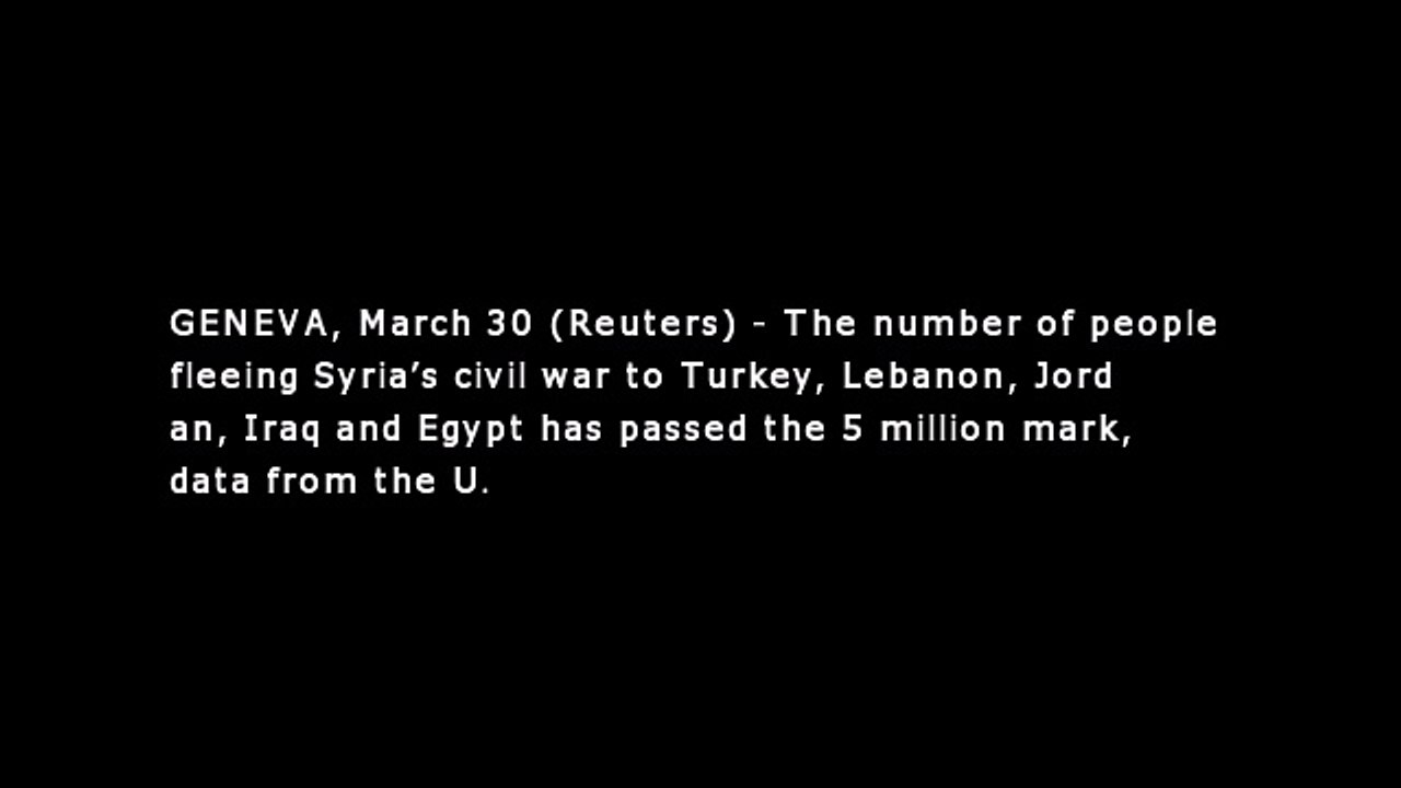 Syrian Refugee Numbers Surpass 5 Million For The First Time, UN Reports
