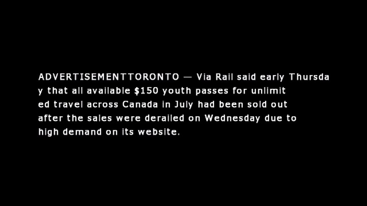 Via Rail Canada 150 Youth Passes Are All Sold Out