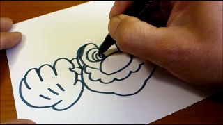 How to turn words MARIO into a Cartoon - Doodle art on paper for kids-I-u6XpIKSZ4