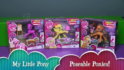 My Little Pony Fluttershy, Cheerilee, & Applejack Poseable Ponies _ Bin's Toy Bin-HWT