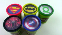 Learn Colors Play Doh Cups Modelling Clay Toys MARVEL AVENGERS, IRON MAN, CAPTAIN AMERICA, SPIDERMAN-Q75U