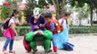 Frozen Elsa & Spiderman  AT SCHOOL Learn COLOR! Anna is Teacher! w_ Prank Joker Hulk Superhero fun-J
