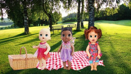 BABY ALIVE VAI AO PARQUE FAZER UM PIQUINIQUI COM AS AMIGAS