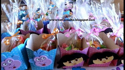 Ideias lembrancinhas Dora aventureira para festa infantil