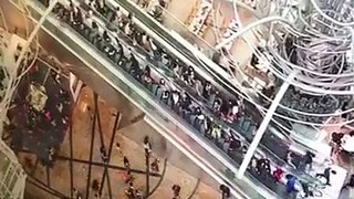 Hong Kong mall escalator suddenly reverses direction, 18 people injured