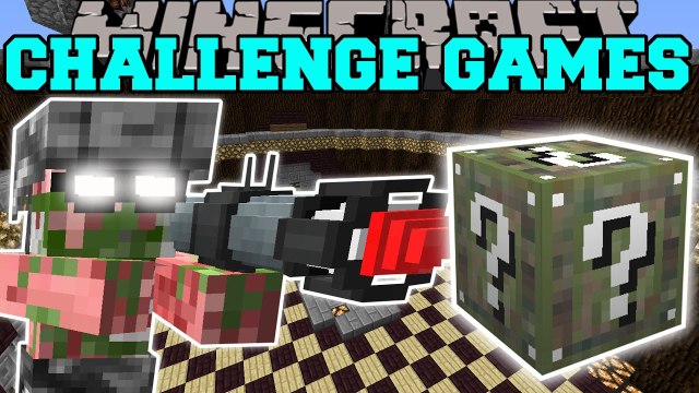 PAT AND JEN PopularMMOs Minecraft׃ PIGMAN SOLDIER CHALLENGE GAMES - Lucky Block Mod - Modded Mini-Game[1]