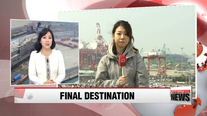 Sewol-ho ferry arrives at Mokpo New Port