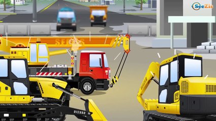 Мультики для детей Трактор едет на помощь в городке Видео для детей Tractor on the road kids video