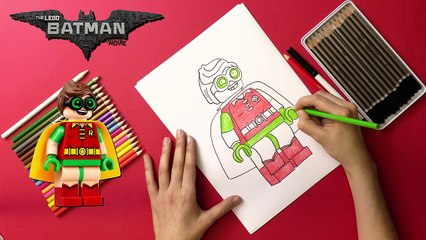 How To Draw and Color Lego Robin! The Lego Batman Movie Drawing Lea