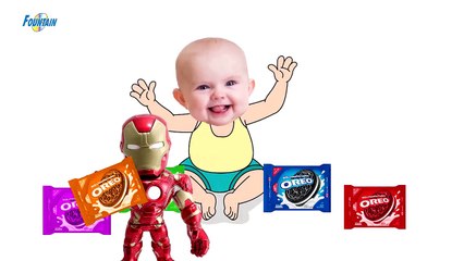 Bad Baby crying and learn colors with Colorful Oreo & IronMan _ Cars for Kids TV