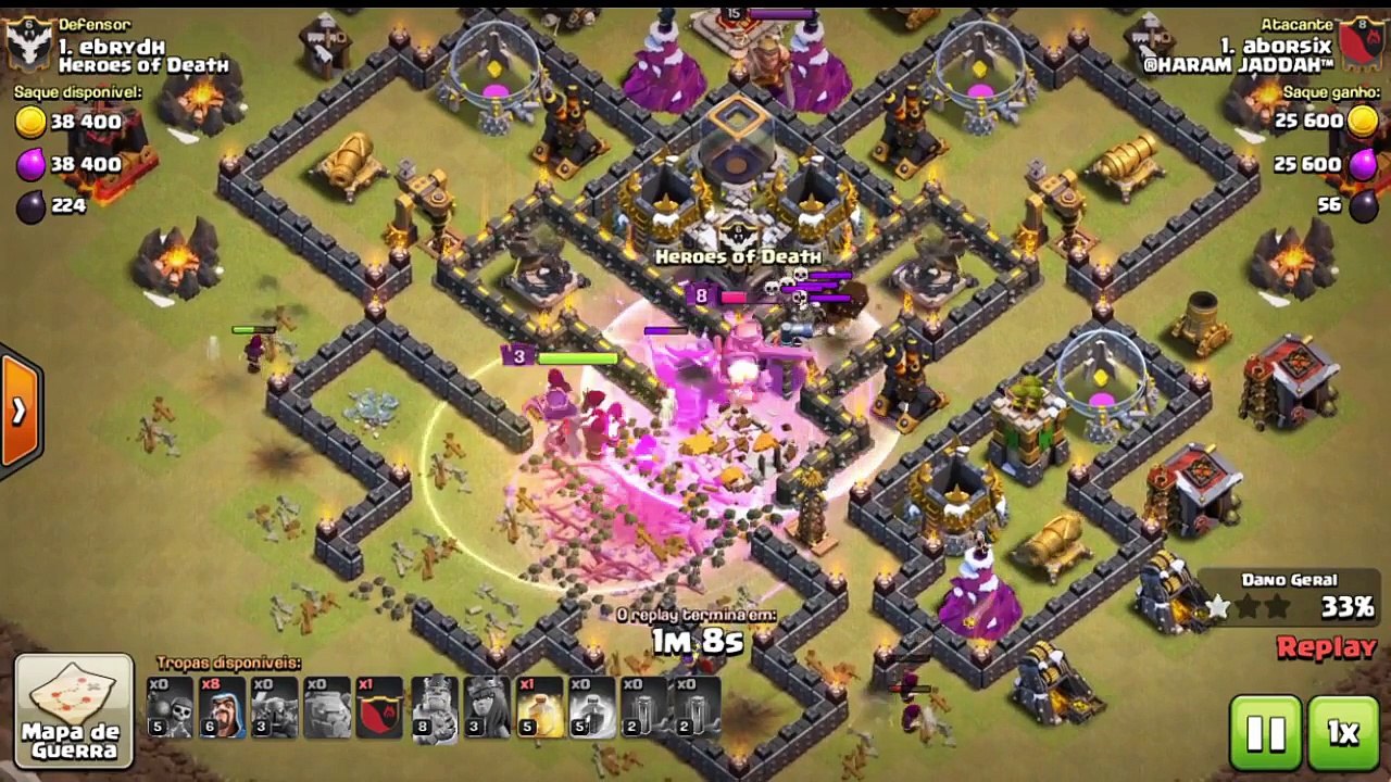 Clash Of Clans - Testando o layout de guerra CV9 Anti PT /Testing TH9 anti pt war layout