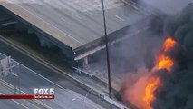 Incendie impressionnant sur une autoroute d'Atlanta : un pan de la route s'effondre