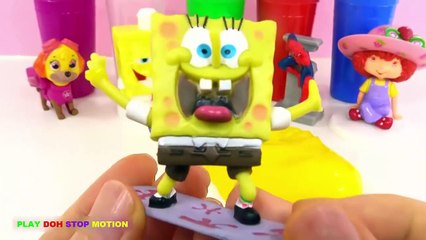 Learn Colors Mickey Mouse SpongeBob Slime Toy