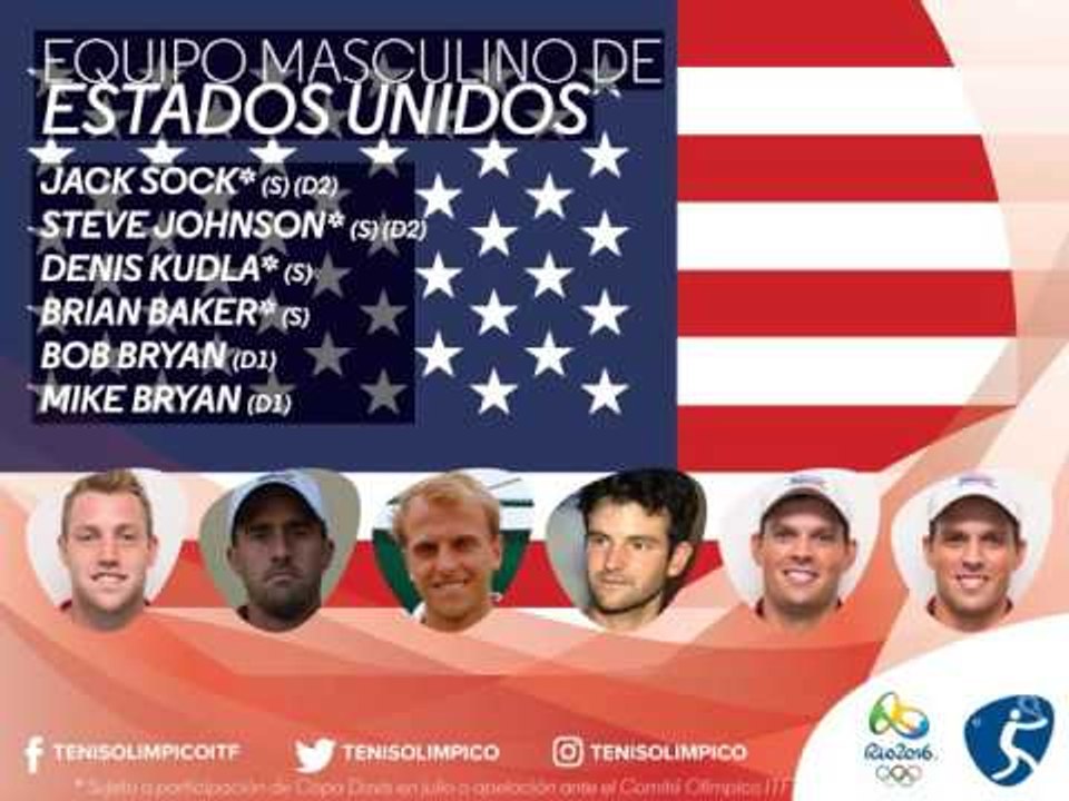 Rio 2016: clasificados singles y dobles masculino TENIS
