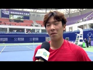 Hong Seong Chan (KOR) speaks after his first round victory
