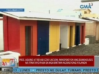 UB: PNoy at Lacson, ininspeksyon ang bunkhouses na itinatayo para sa mga biktima ng Yolanda