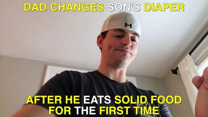 Dad's First Solid Food Diaper Change