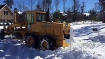 Snow plow stuck in snow