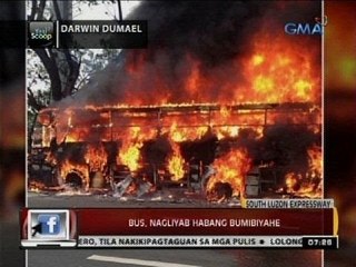 24 Oras: Bus, nagliyab habang bumibiyahe sa SLEX