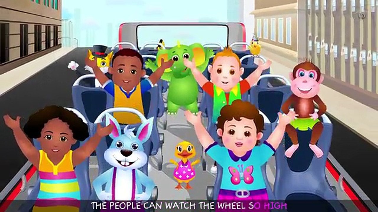 Wheels On The Bus Go Round And Round Song - London City  - Popular Nursery Rhymes