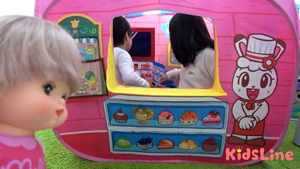 しまじろうのケーキ屋さん お店屋さんごっこケーキ作りをしました♫ こうくんねみちゃん Play Cake shop Cake making