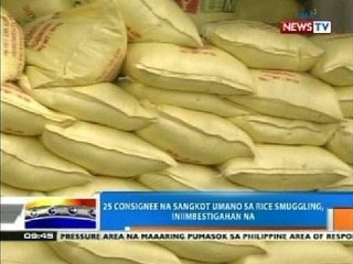 NTG: 25 consignee na sangkot umano as rice smuggling, iniimbestigahan na