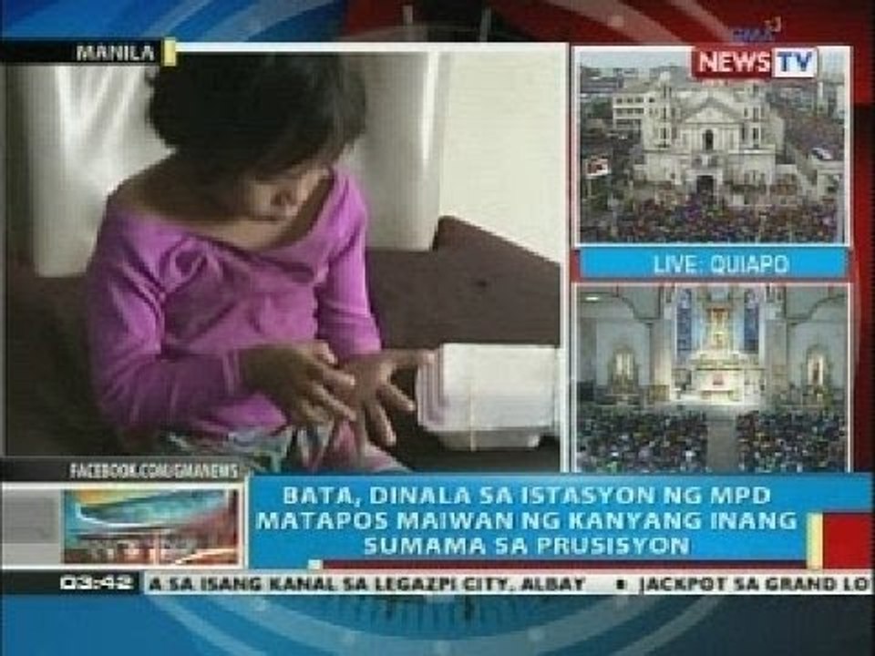 BP: Bata, dinala sa istasyon ng MPD matapos maiwan ng kanyang inang sumama sa prusisyon
