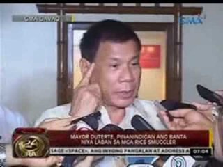 24 Oras: Mayor Duterte, pinanindigan ang banta niya laban sa mga rice smuggler