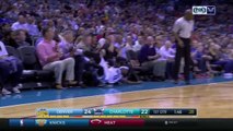 Hornets'  Weber Crashes Into A Fan Spilling His Beer All Over Him -  Nuggets vs Hornets - March 31, 2017