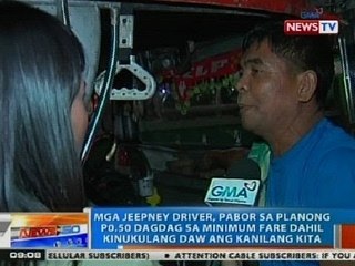 NTG: Mga jeepney driver, pabor sa P0.50 dagdag sa minimum fare