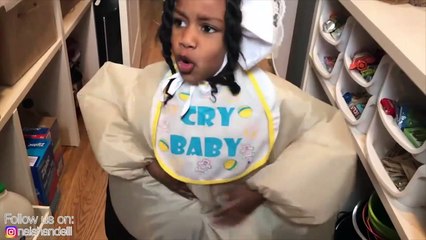 Bad Baby Attacked By Sumo Funny Kids Family Fun Video l Giant Gummy Worm-eSGg-hyXJtE