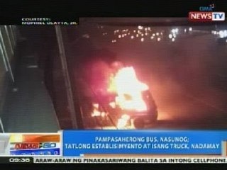 NTG: Pampasaherong bus, nasunog sa Commonwealth Ave., QC