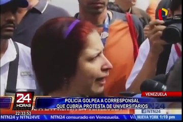 Venezuela: policía agrede a periodista que cubría protestas