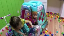 NEW GIANT FROZEN SURPRISE TOYS BALL PIT CHALLENGE Opening Surprise Eggs Unboxing