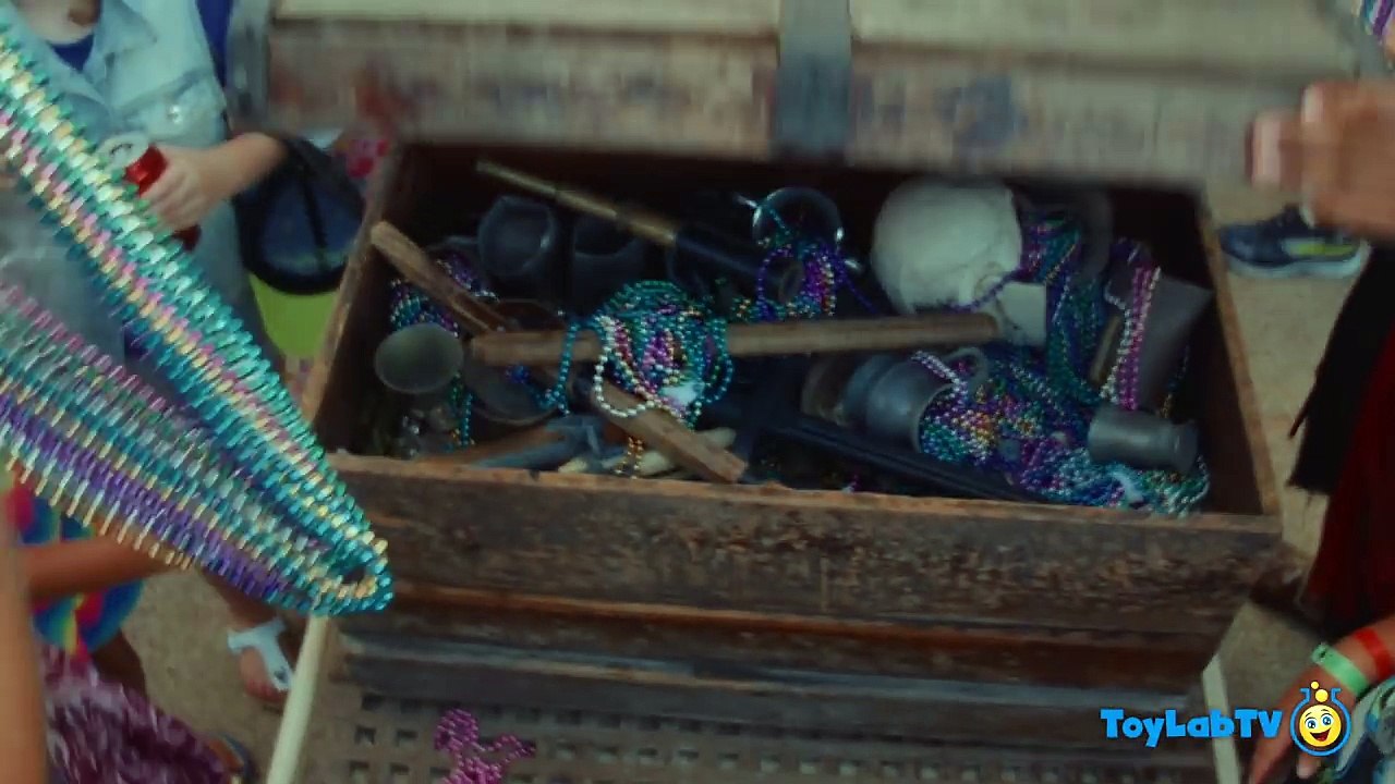 SWORD BATTLE w_ PIRATES! Real Life Pirate Ship, Treasure Hunt for Toys, GIANT Shark Toy Surprise Egg-9aU6eymz6JA