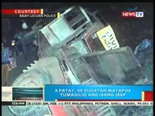 BP: 5 patay, 49 sugatan matapos tumagilid ang isang jeep sa Abra