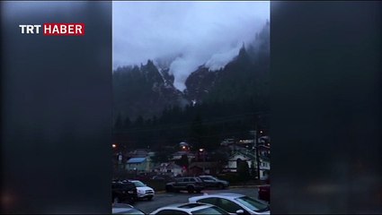 ABD'de çığ düşme anı böyle görüntülendi