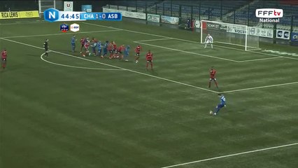 Coup franc repoussé par la défense.