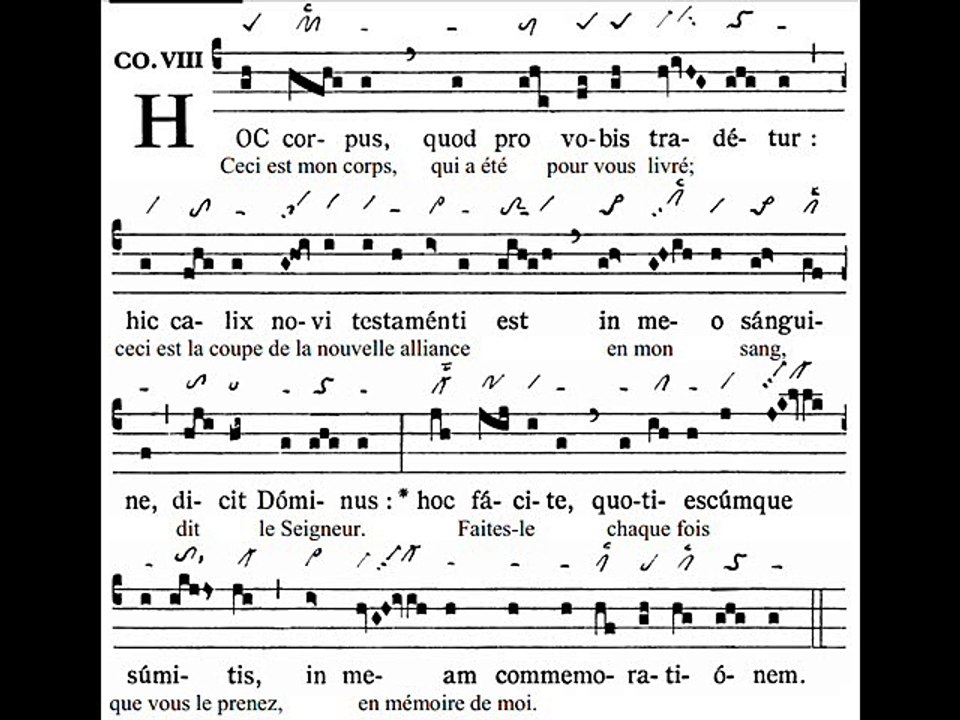 Communio Hoc corpus, Cena Domini (jeudi saint)