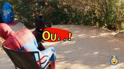 Best Action Scenes of 2015 Spiderman vs Batman Real Life Superhero Battle Fun Kids Video-7BoQ7frX6kg